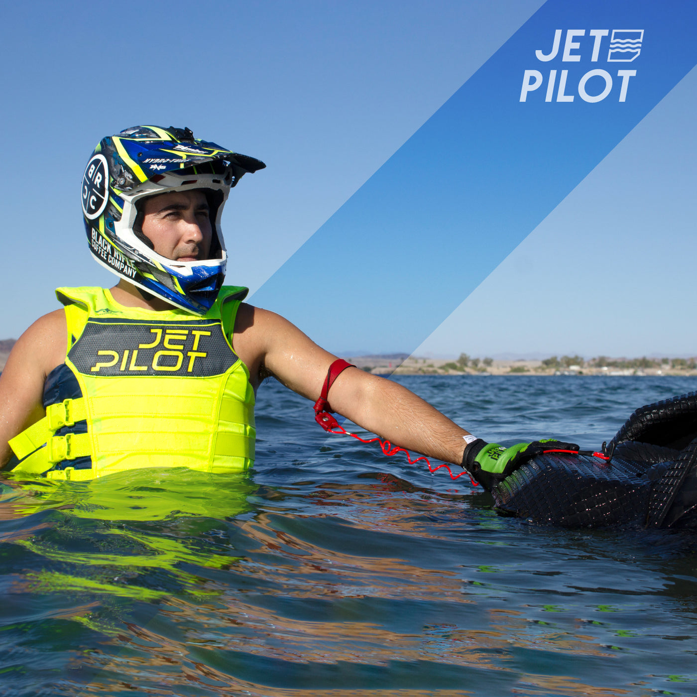 view of the Jetpilot Hold Fast Full Finger Glove. #color_black-charcoal