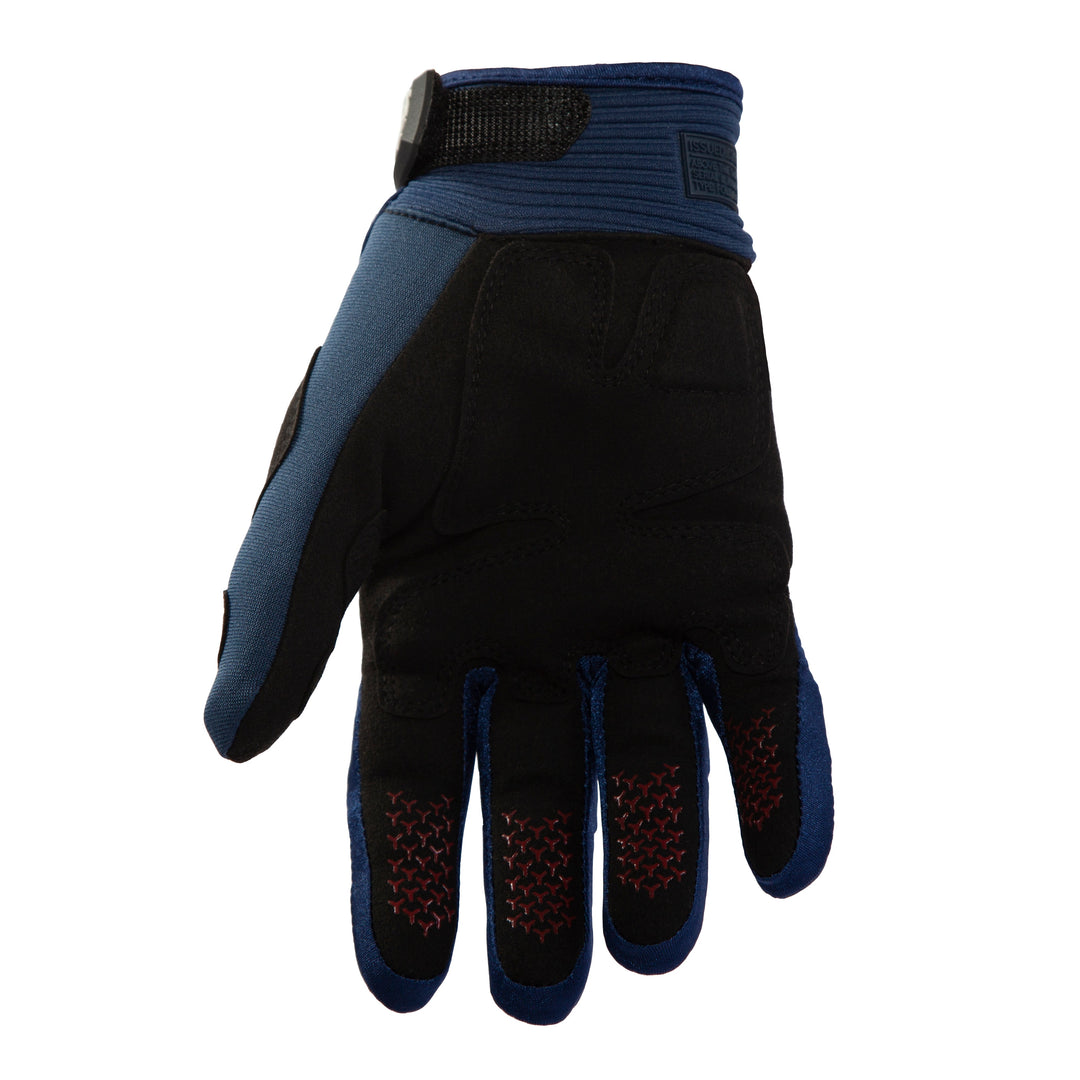 Back view of the Jetpilot Hold Fast Full Finger Glove. #color_blue-red