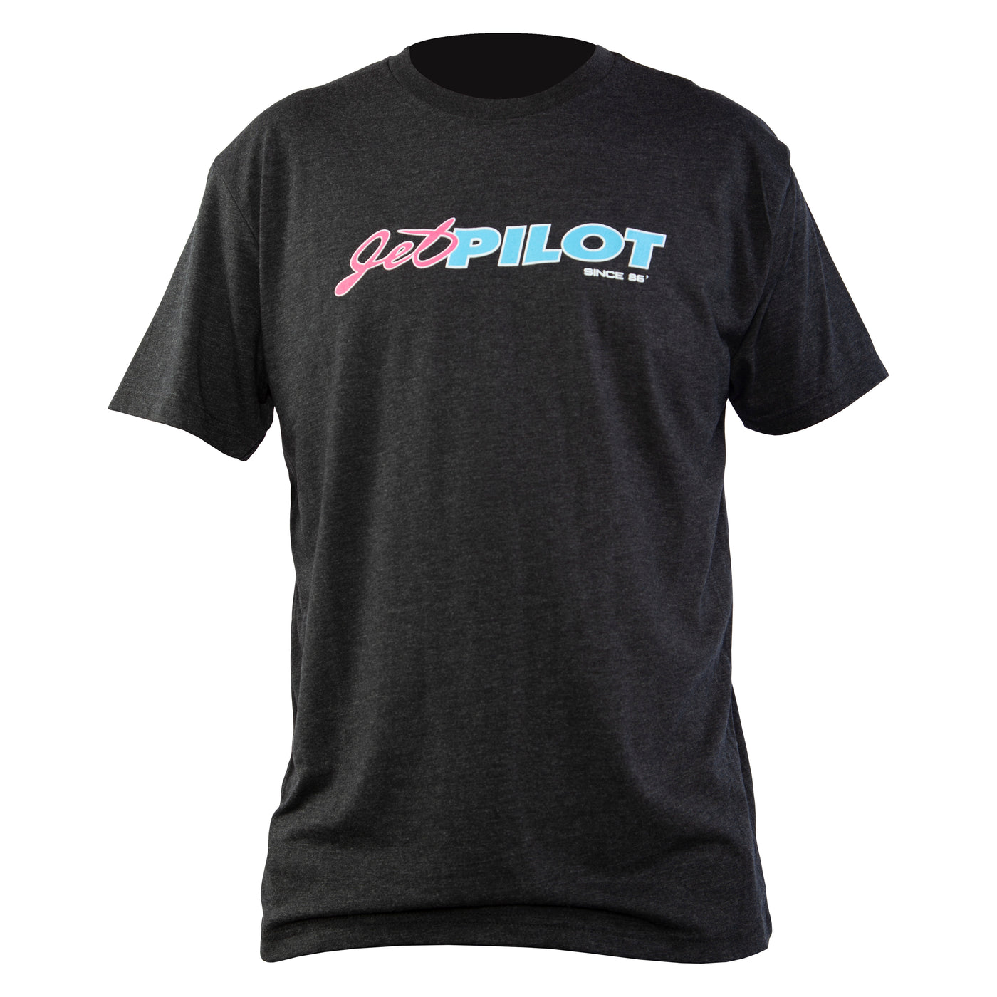 Front view of the black heather vintage class tee.