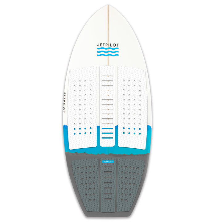 Front view of the Jetpilot Flying Dutchman Wake Surfboard with the EVA traction pads.