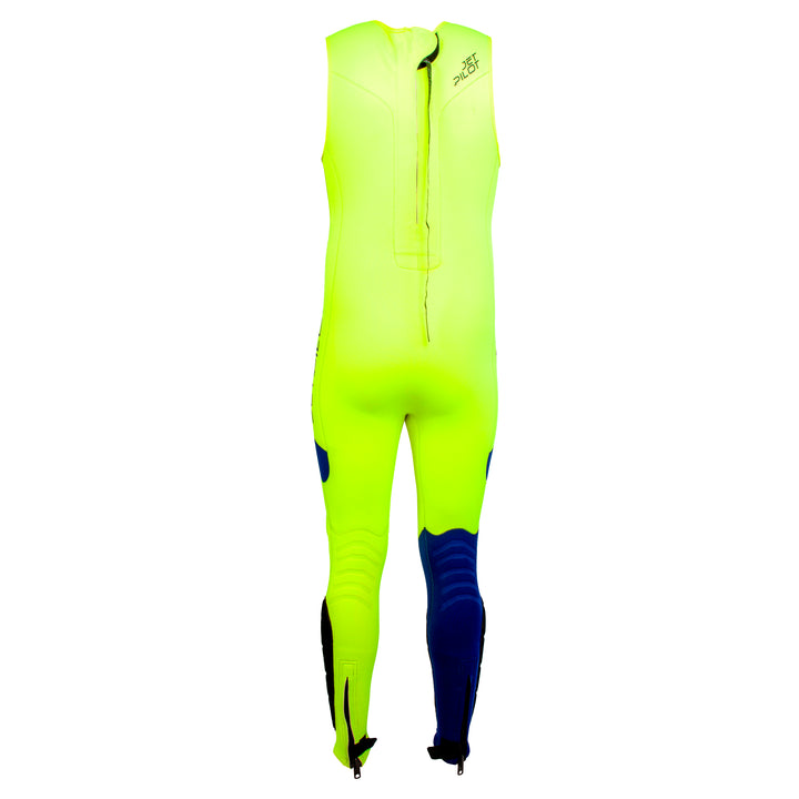 Back view of the Jetpilot F-86 Sabre John wetsuit Neon colorway.
