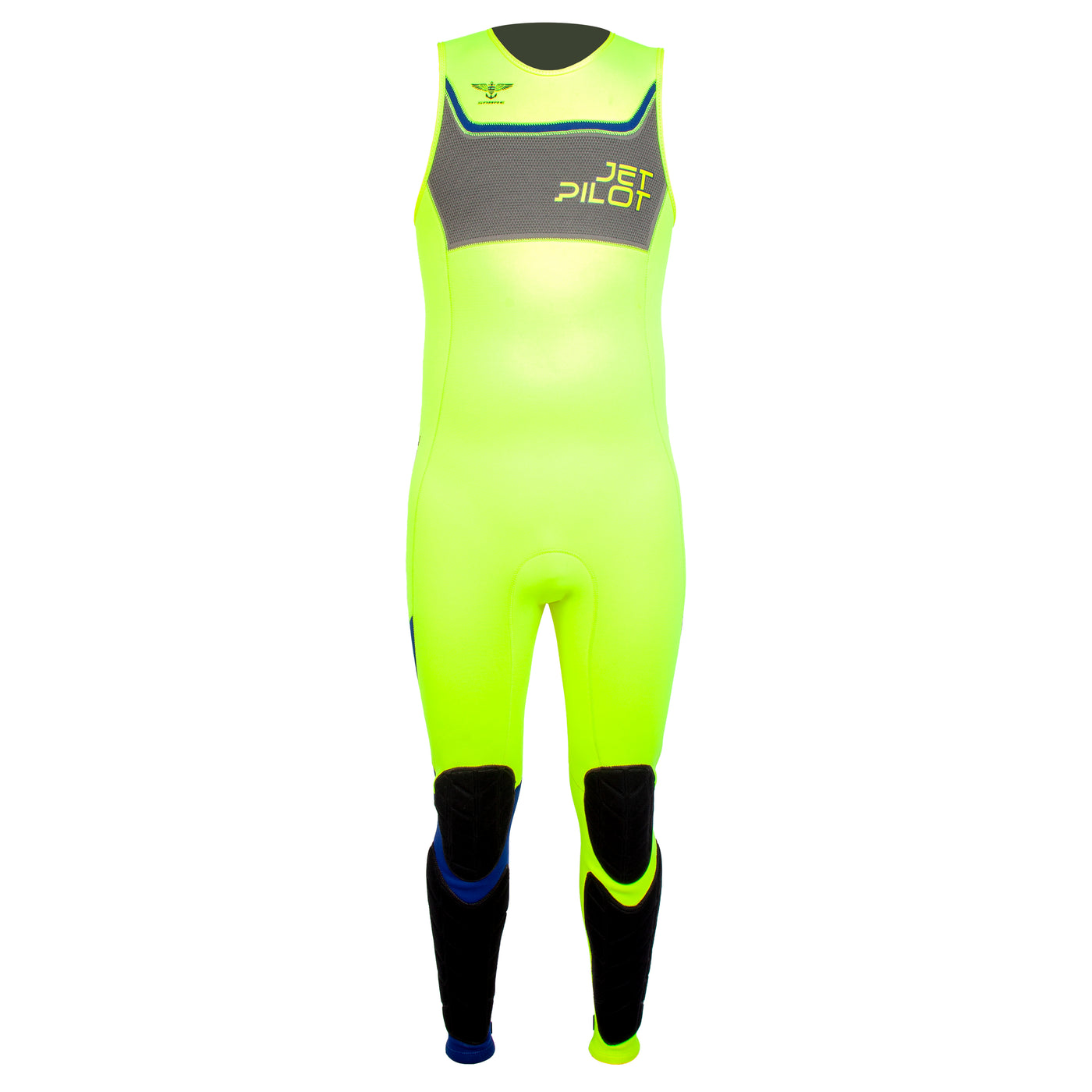 Front view of the Jetpilot F-86 Sabre John wetsuit Neon colorway.