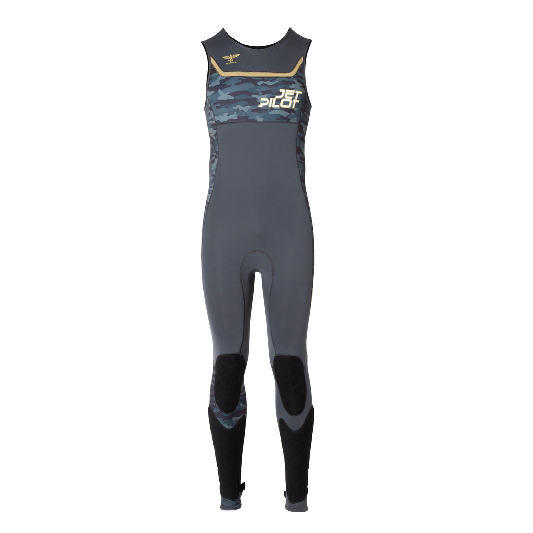 Front view of the Jetpilot F-86 Sabre John wetsuit Gray Camo colorway.