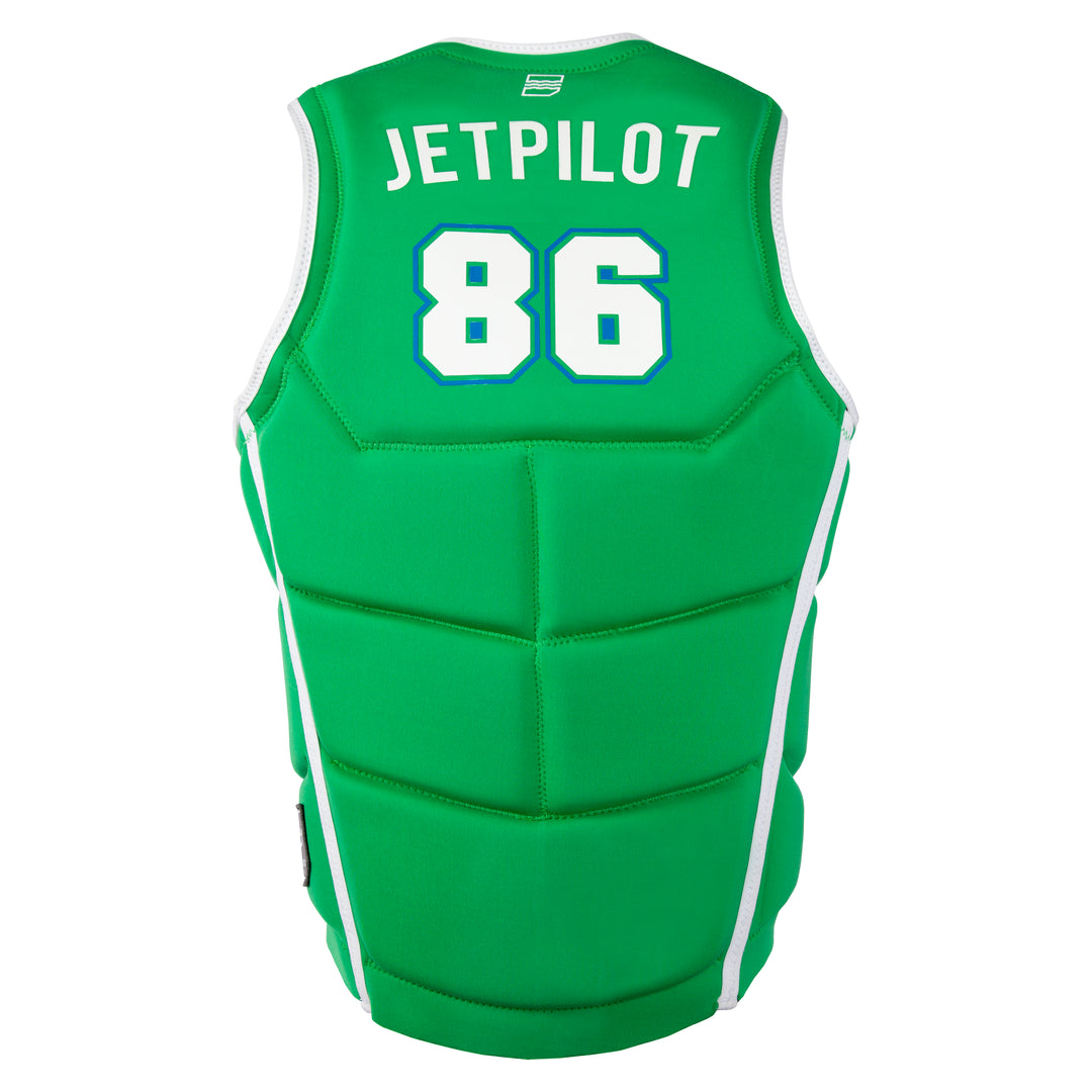 Back view of the Jetpilot Bonifay Baller Comp Vest. #color_green-dal