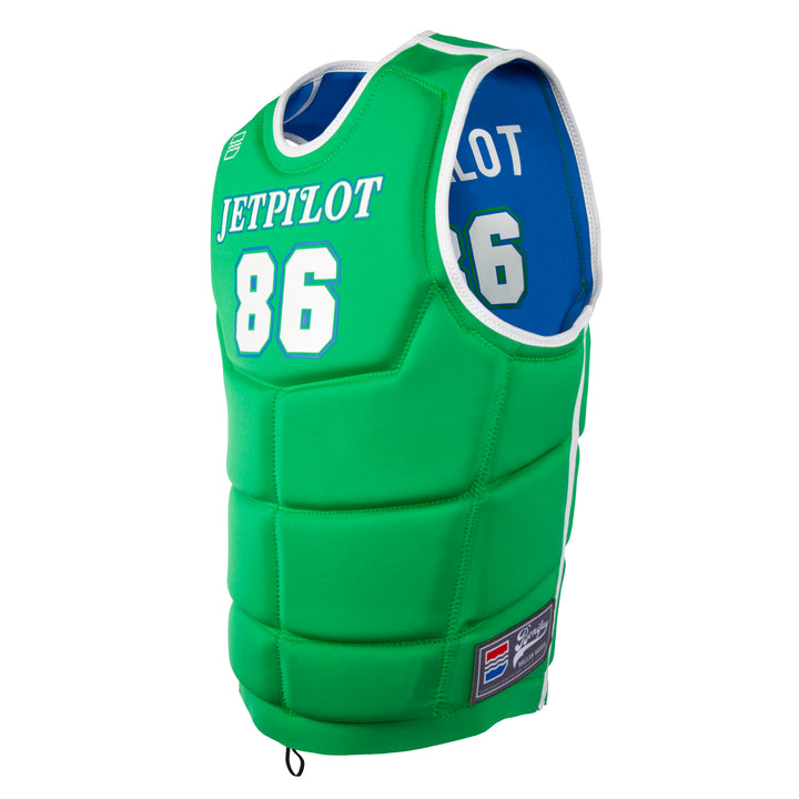 Side view of the Jetpilot Bonifay Baller Comp Vest. #color_green-dal