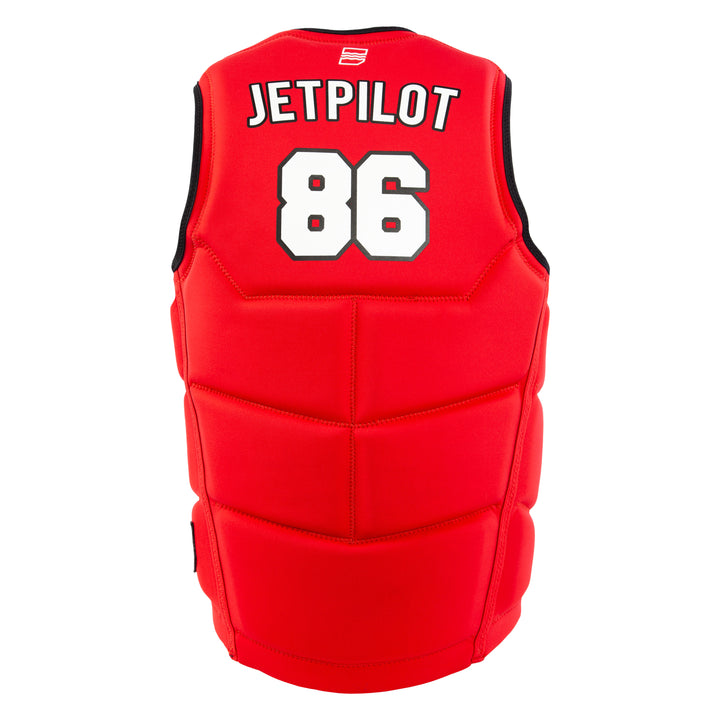Back view of the Jetpilot Bonifay Baller Comp Vest. #color_red-pdx