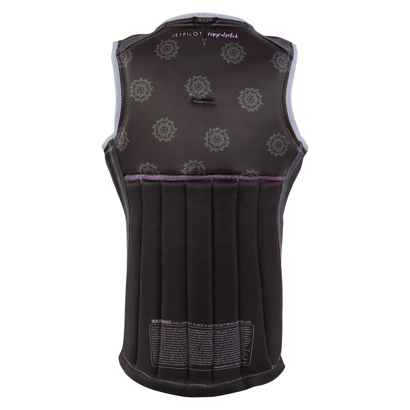 Reverse back view of the Copycat Club comp vest in the Lavender colorway.
