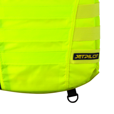 Front view of the Jetpilot F-86 Sabre Nylon Neon colorway D-ring.