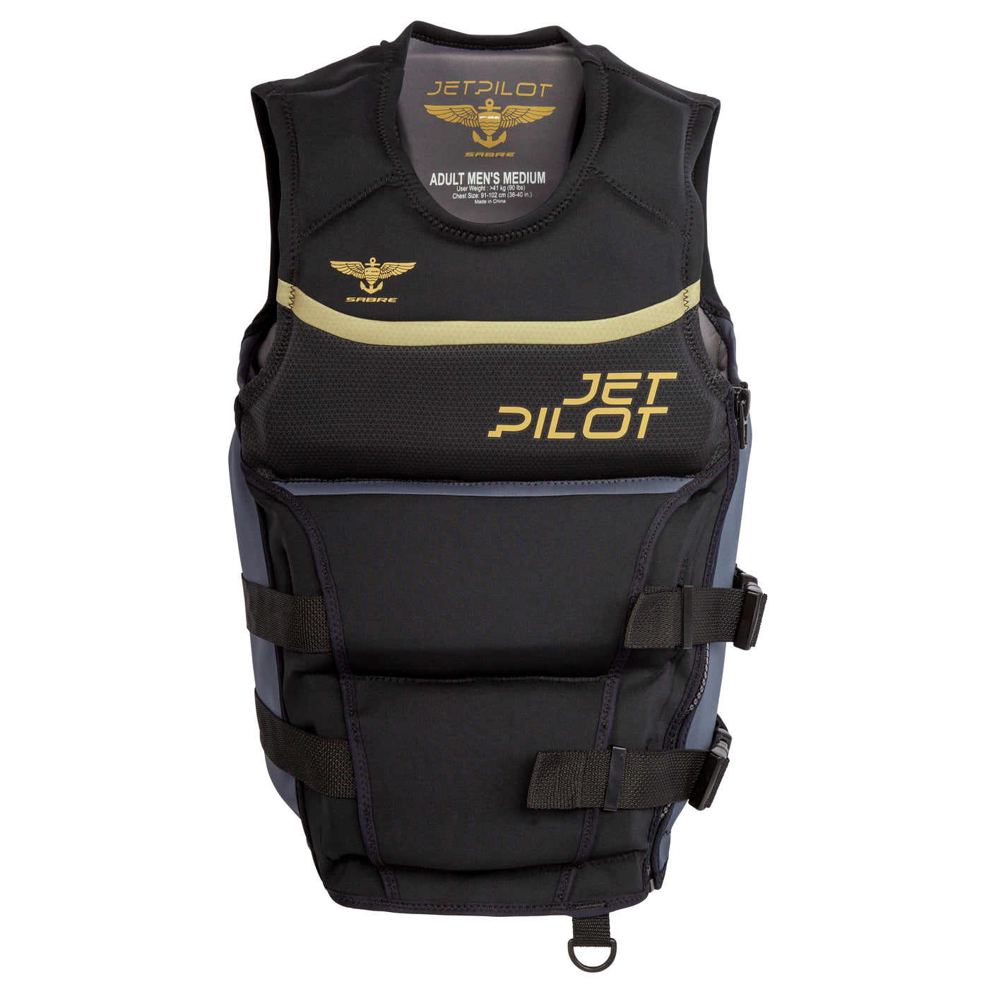 Front view of the F-86 Sabre Neoprene CGA Vest. #color_black