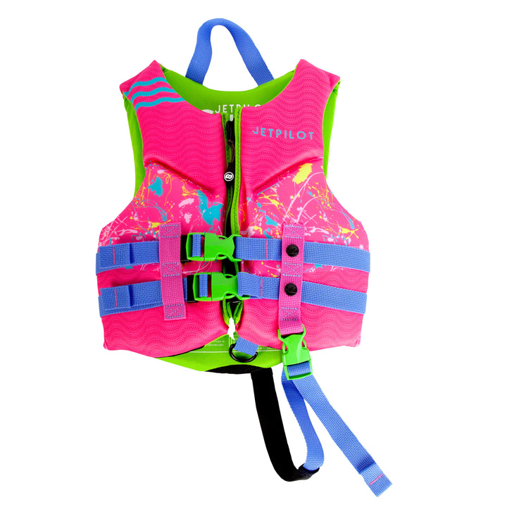 Front view of the Jetpilot Child Cause PFD in pink