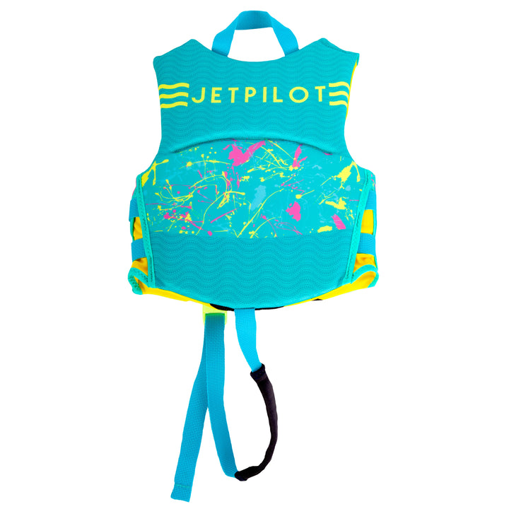 Rear view of the Jetpilot Child Cause PFD in teal