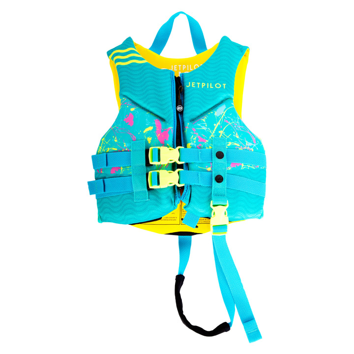 Front view of the Jetpilot Child Cause PFD in teal