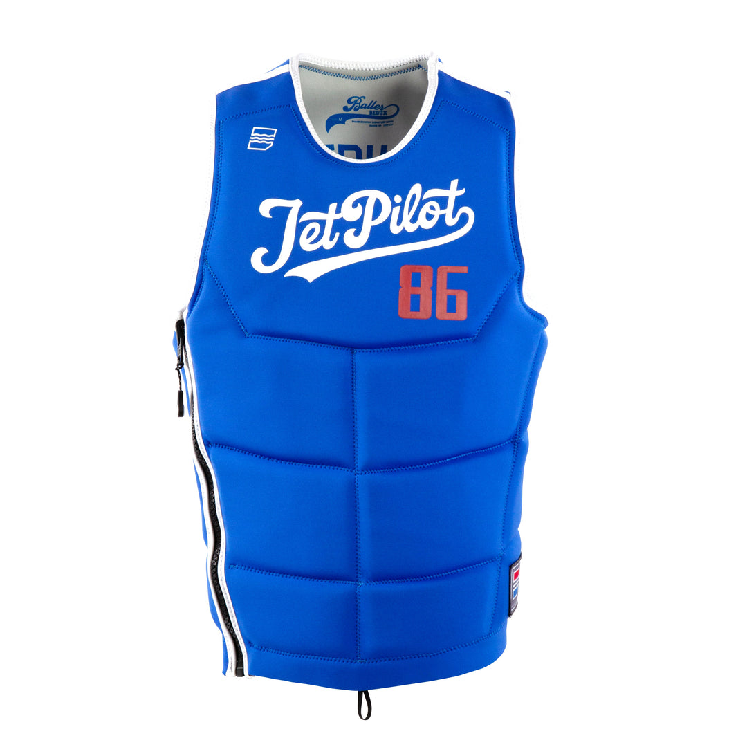 Front view of the Jetpilot Bonifay Baller Comp Vest. #color_blue-lad