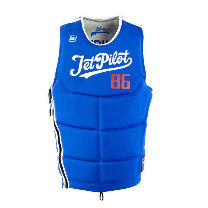Front view of the Jetpilot Bonifay Baller Comp Vest. #color_blue-lad