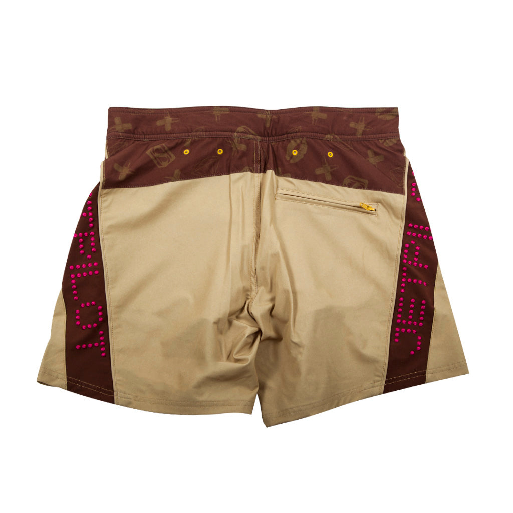 Rear view of the Couture Rideshort tan colorway.