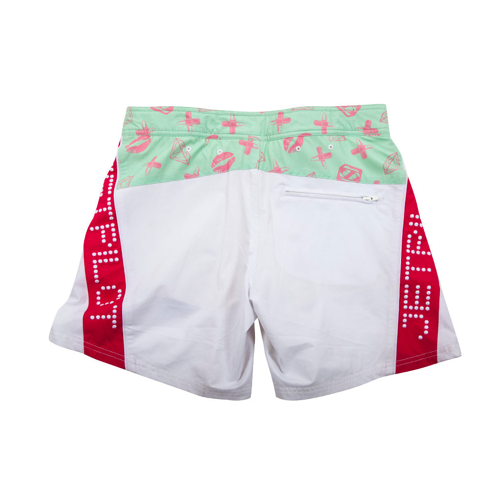 Front view of the Couture Rideshort white colorway.
