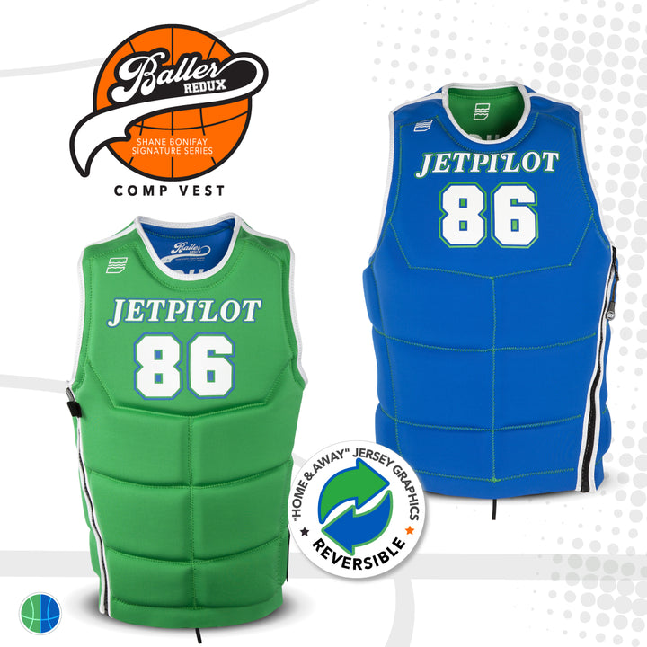 View of the Jetpilot Bonifay Baller Comp Vest. #color_green-dal