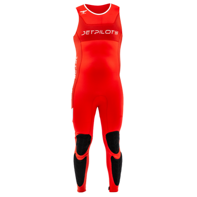 Front view of the Jetpilot F-86 Sabre John wetsuit Red colorway.