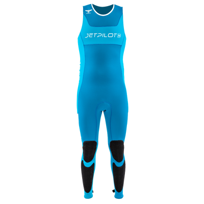 Front view of the Jetpilot F-86 Sabre John wetsuit Aqua colorway.