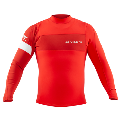 Front view of the Jetpilot F-86 Sabre Jacket Red colorway.