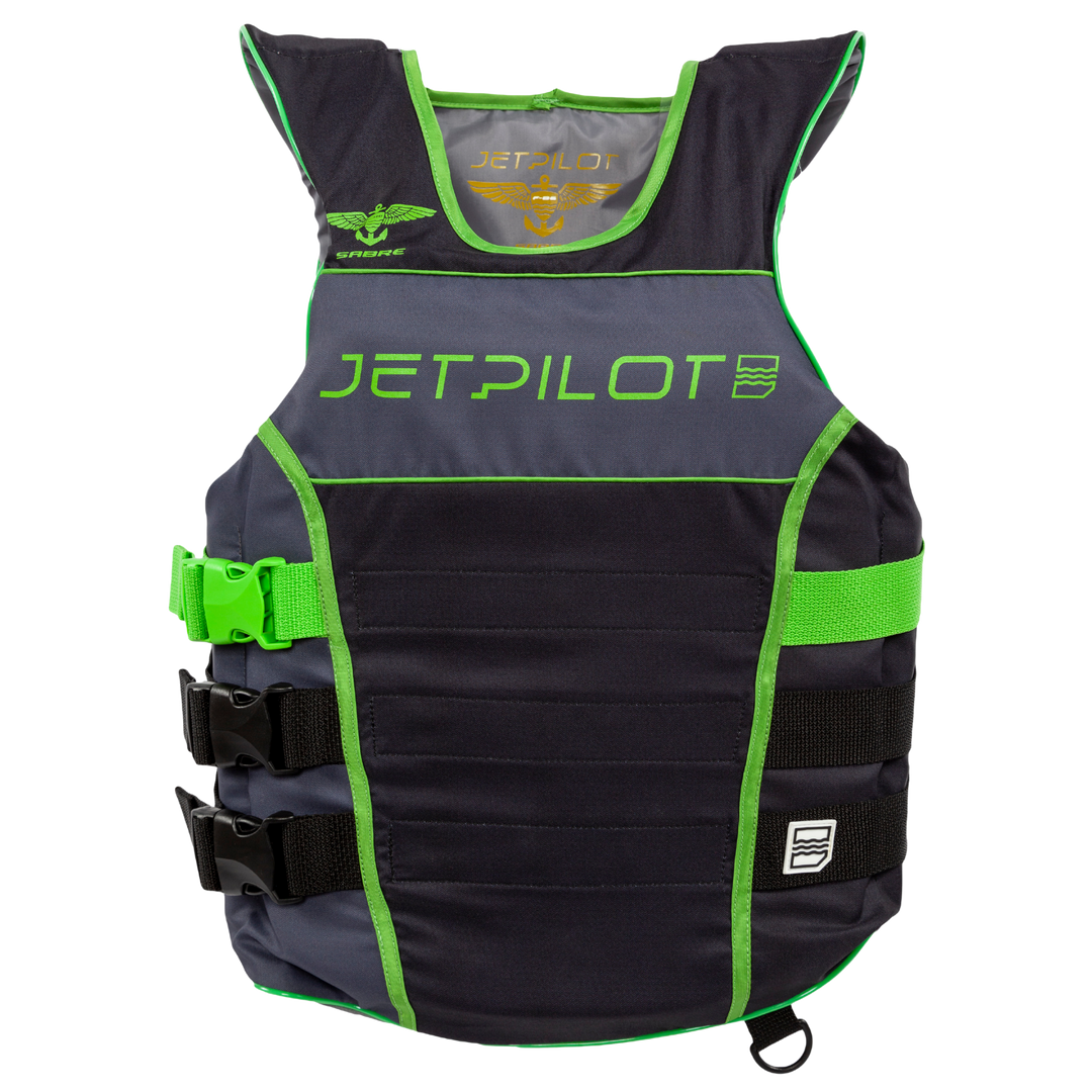 Front view of the Jetpilot F-86 Sabre Nylon Black Neon Green colorway.
