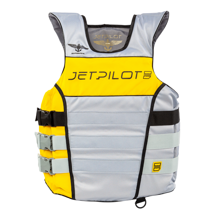 Front view of the Jetpilot F-86 Sabre Nylon Silver/Yellow colorway.