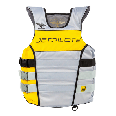 Front view of the Jetpilot F-86 Sabre Nylon Silver/Yellow colorway.