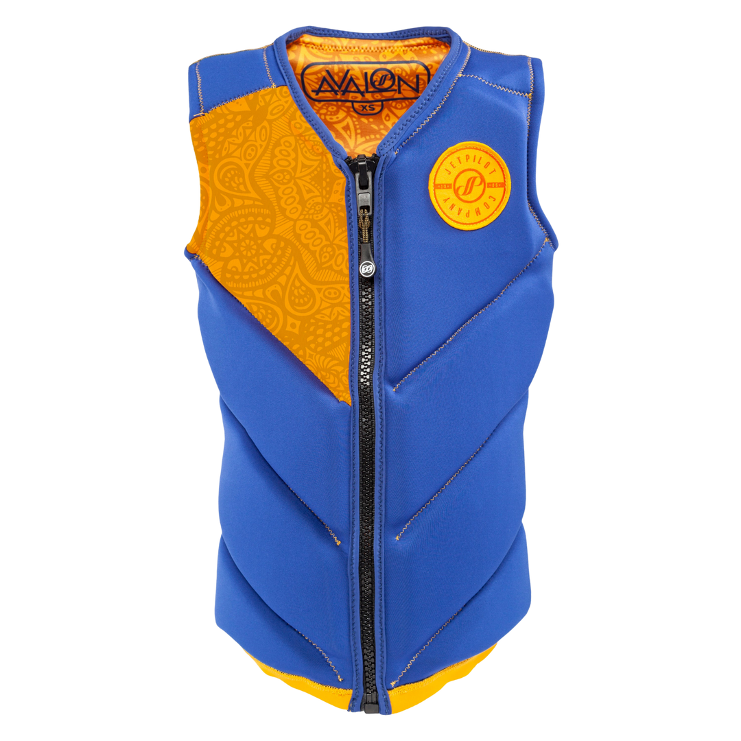 Front view of the Jetpilot Women's Avalon Comp Vest. #color_steel-blue