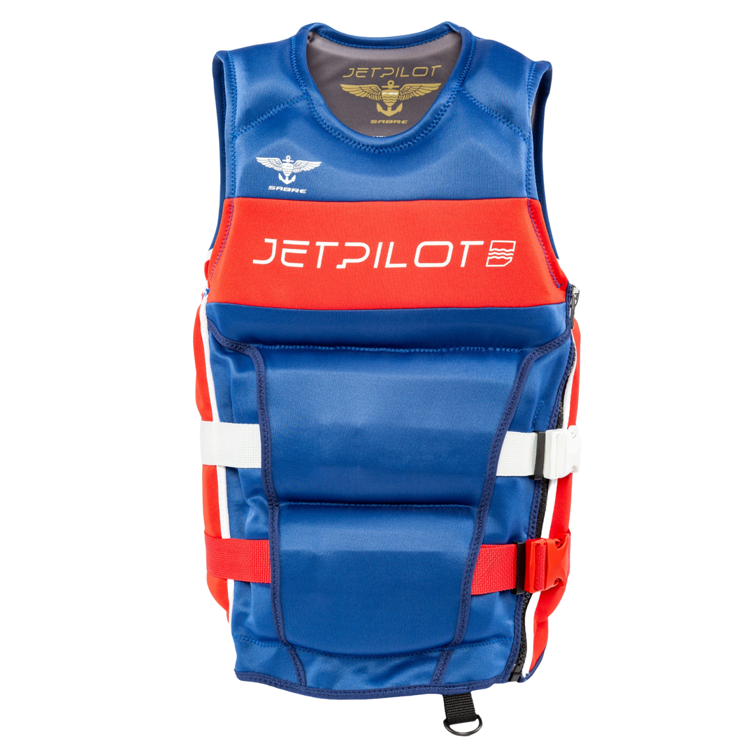Front view of the F-86 Sabre Neoprene CGA Vest. #color_blue-red