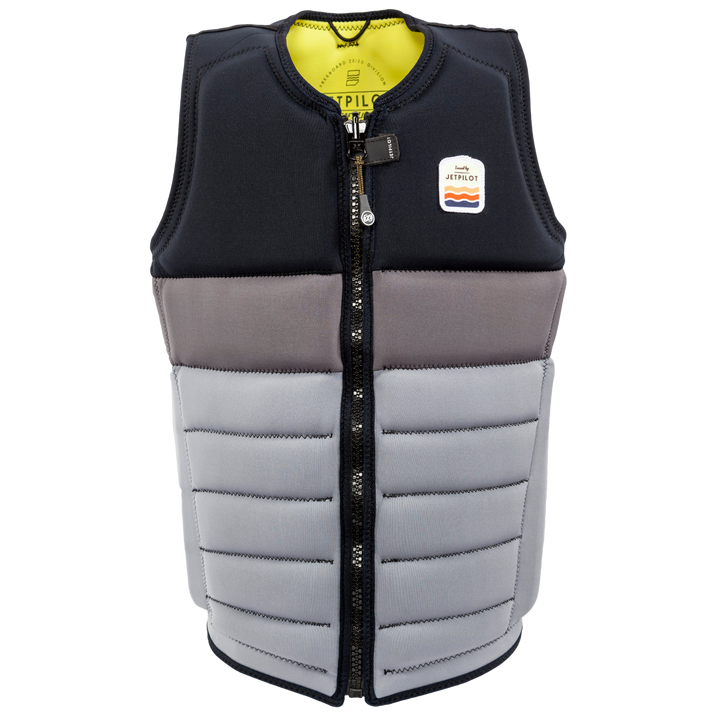 Front view of the Jetpilot Draftline Comp Vest. #color_black-charcoal